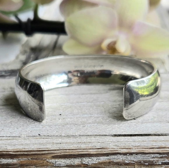 Sterling Silver Native American Signed Bracelet - Picture 3 of 7